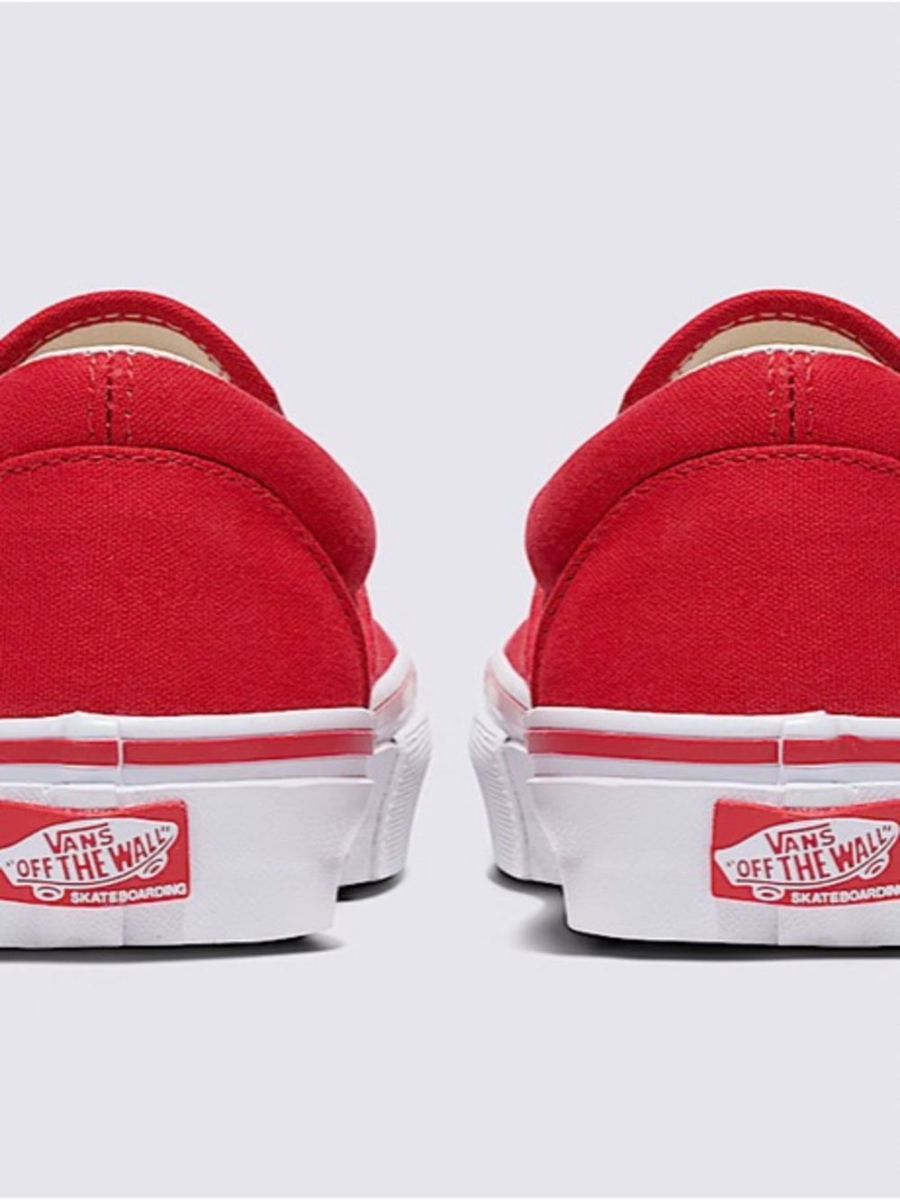 Vans custom non embroidered Red Canvas Classic Slip-On Loafers - Picture 4 of 10